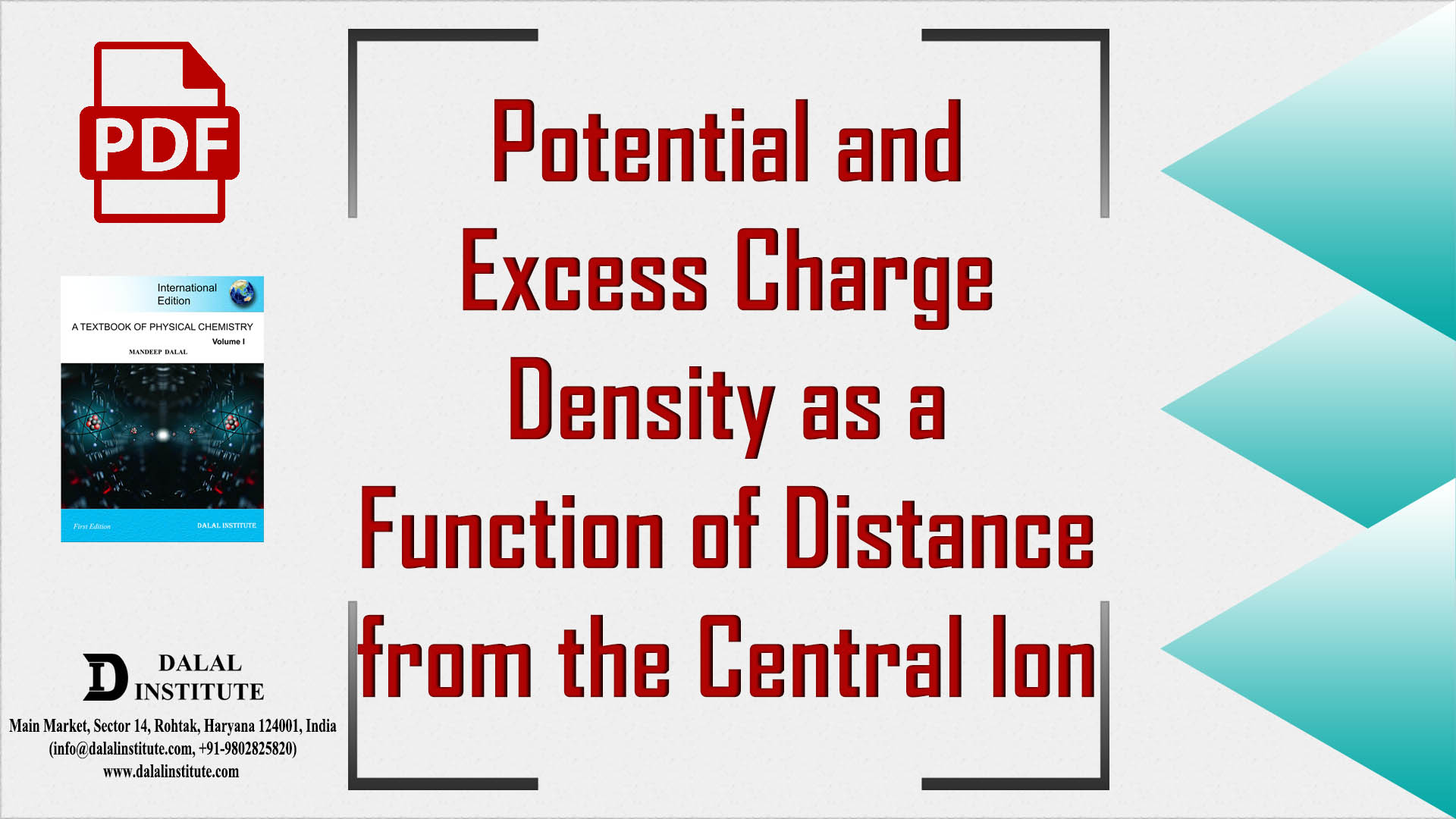 Potential and Excess Charge Density as a Function of Distance from the ...