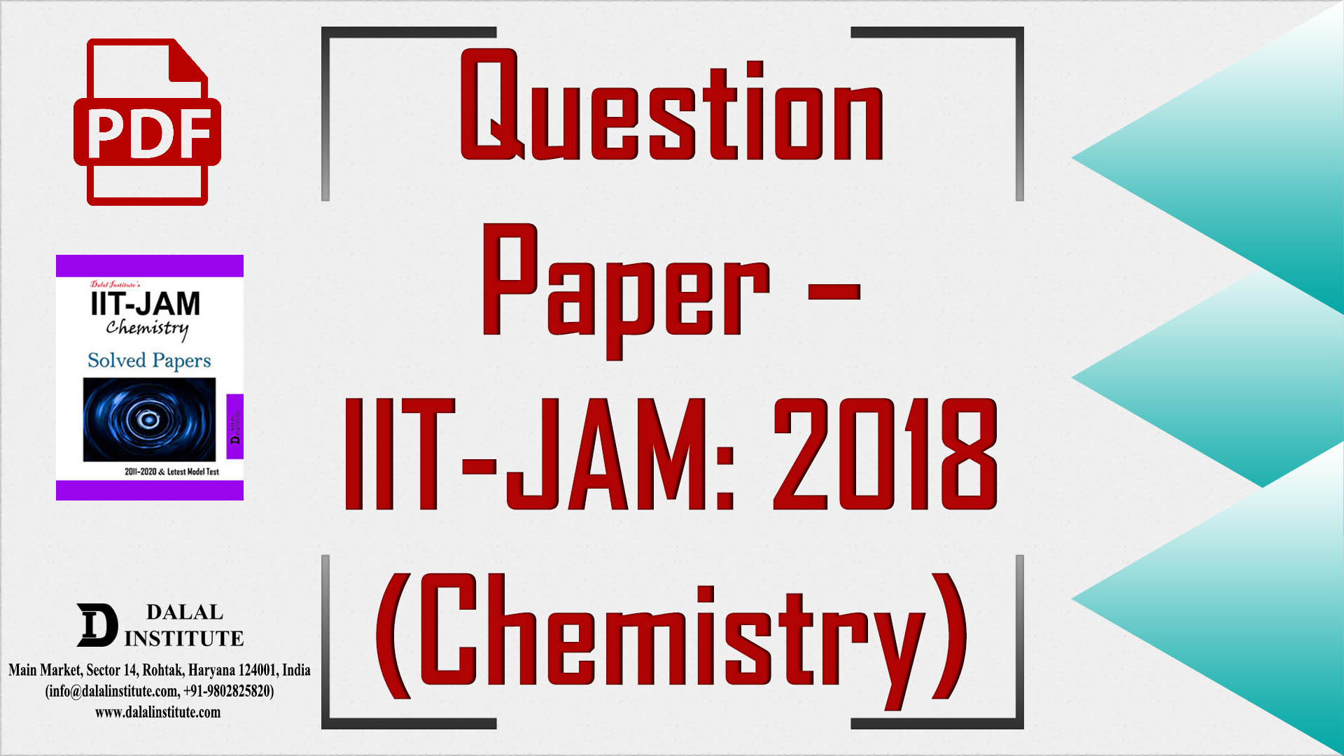 Question Paper IITJAM 2018 (Chemistry) Dalal Institute